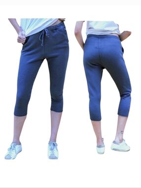 Frank & Eileen Tee Lab Raw Hem Crop Sweatspants Blue Women's Medium